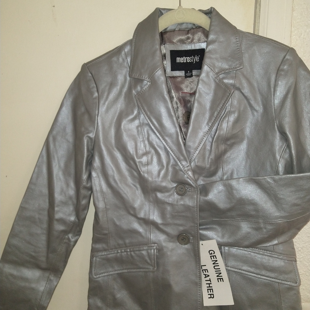 Ladies leather blazer